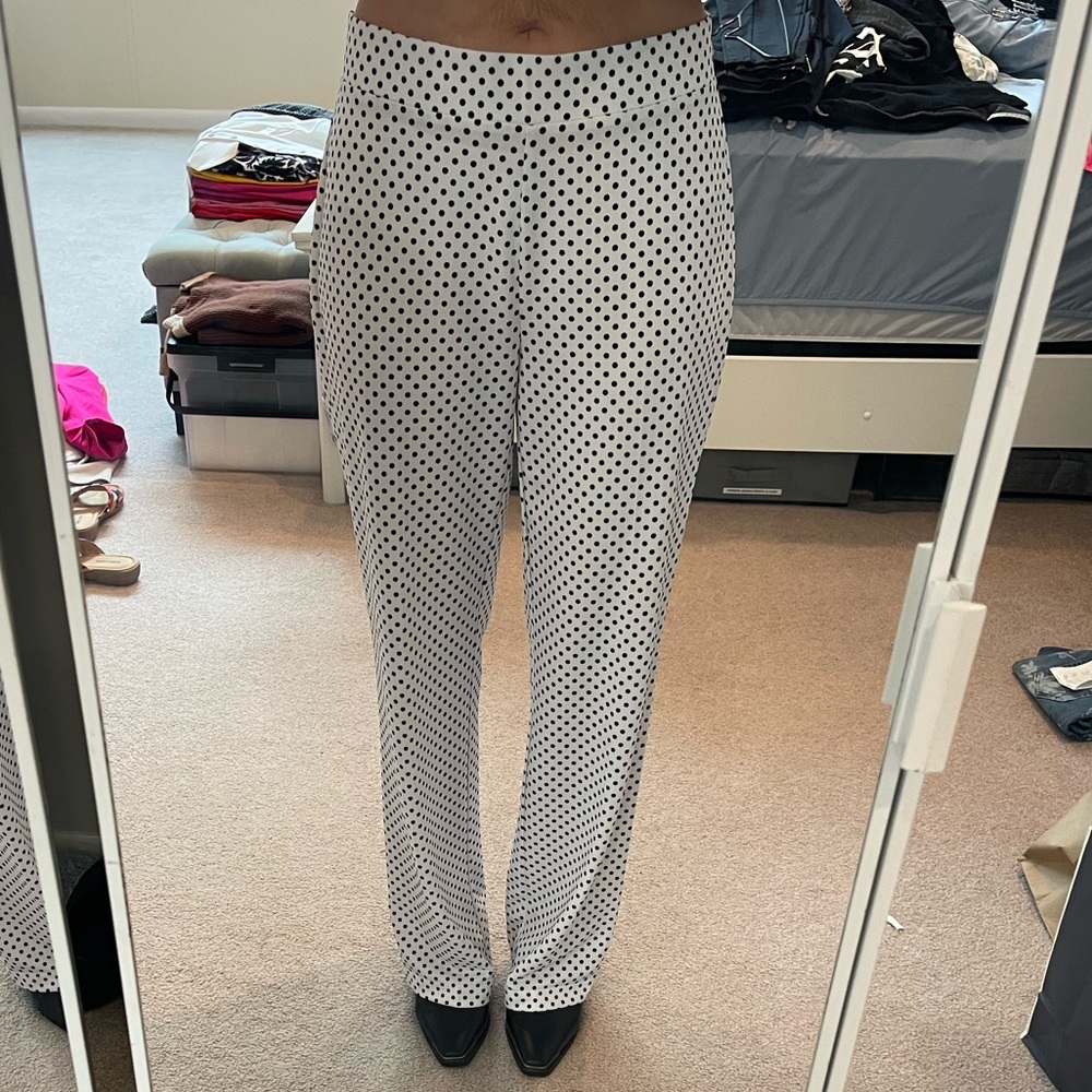 Black and White polka dot Trousers - Pull On Style